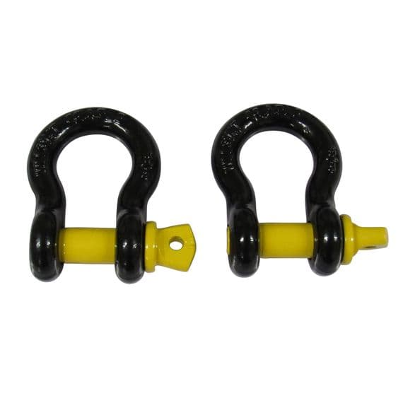 PCUSSPB3.25A/2 - Black Yellow Lifting Bow Shackle Screw Pin 3.25 Ton X2 (3.25T Towing Recovery Connector 3250KG) - My Store
