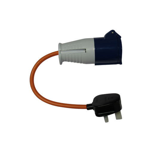 ZZNZPS - Fly Lead Socket Converter 13A Plug to 16A Socket (Cable Caravan RV Motorhome Adaptor)