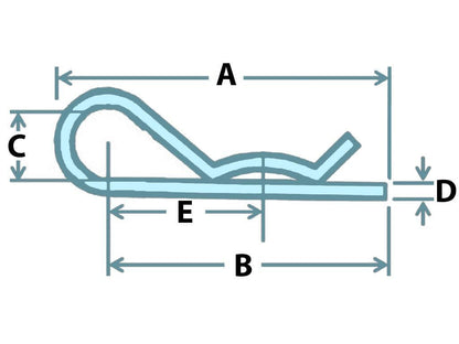 R Clips Zinc Plated 2MM x5