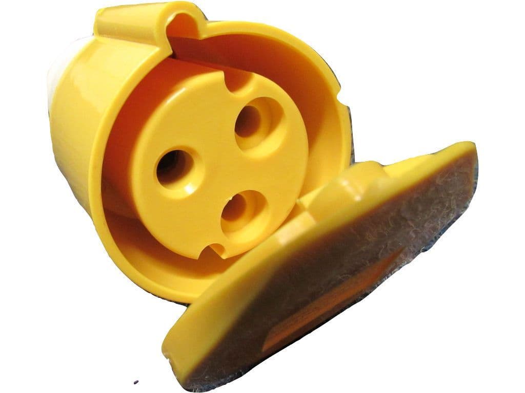 ZZWSS32 - Round Socket 32A 3 Pin - 130V Yellow Industrial Caravan Construction Connector