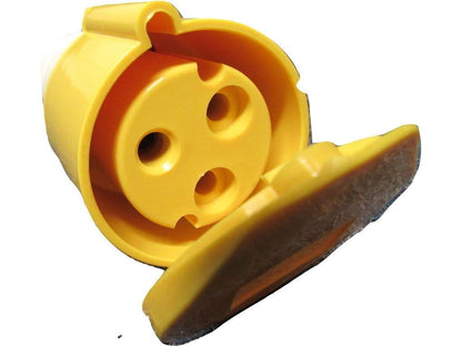ZZWSS32 - Round Socket 32A 3 Pin - 130V Yellow Industrial Caravan Construction Connector