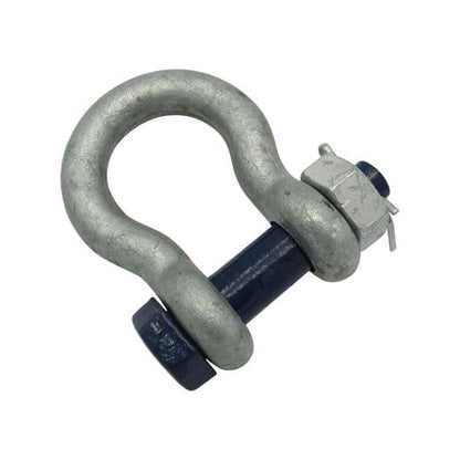 SSAB3.25 - Safety Pin Bow Shackle - 3.25 Ton Galvanised 19MM 3250KG Omega - My Store
