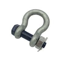 SSAB3.25 - Safety Pin Bow Shackle - 3.25 Ton Galvanised 19MM 3250KG Omega - My Store