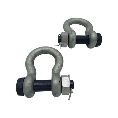 SSAB1 - Safety Pin Bow Shackles X2 - 1 Ton Galvanised 11MM 1000KG Omega - My Store
