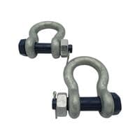 SSAB1 - Safety Pin Bow Shackles X2 - 1 Ton Galvanised 11MM 1000KG Omega - My Store