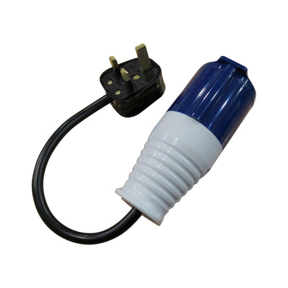 ZZNXHUC1 - UK Plug to CEE 3 Pin Female Socket Adapter - Coupler Caravan Camp Motorhome