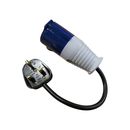 ZZNXHUC1 - UK Plug to CEE 3 Pin Female Socket Adapter - Coupler Caravan Camp Motorhome