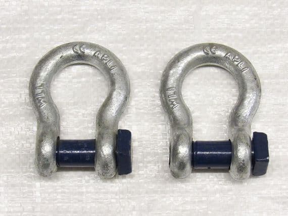 BPUSTBS2 - X2 Galvanised Bow Shackle Square Head 2 Ton (2000KG Marine Boat Trawler Tested Certified) - My Store